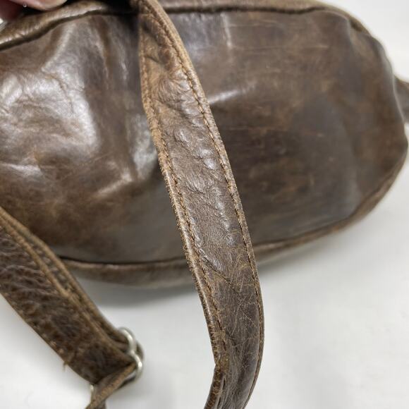 Vintage 90s Banana Republic Brown Distressed Leather Mini Backpack Purse Bag main image 8